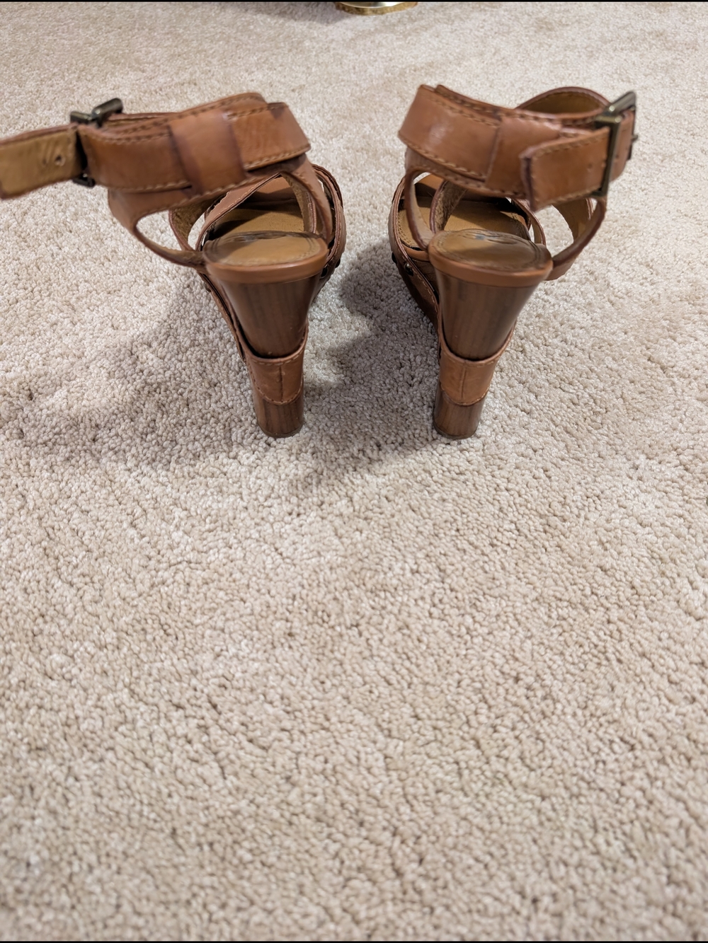 Gianni Bini Cognac Brown Strappy Wedge Sandals - Picture 3 of 4